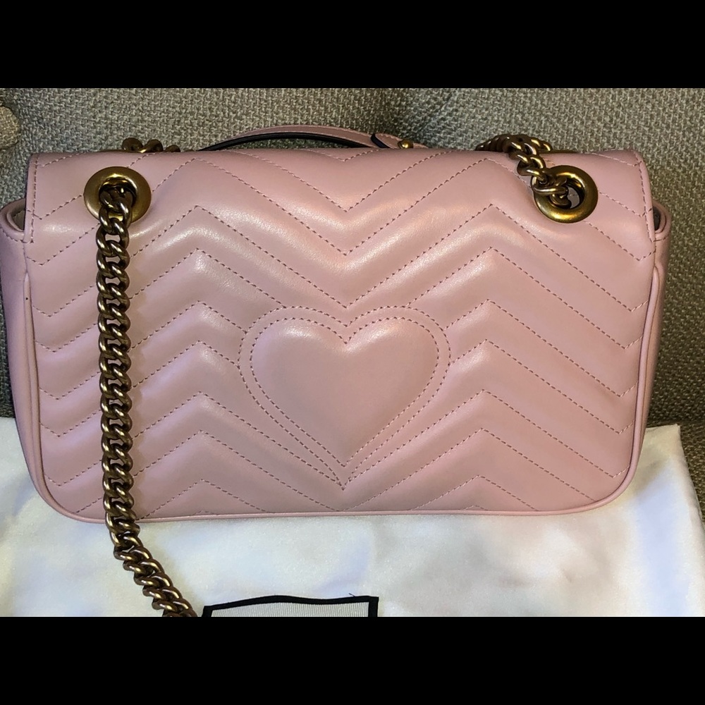 Gucci Marmont Matelasse Small Shoulder Bag Pink